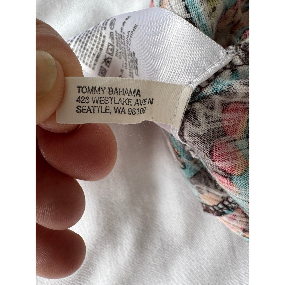Tommy Bahama Paisley Floral Cotton Knit Sundress Sleeveless Multicolor XS Resort - Picture 8 of 12